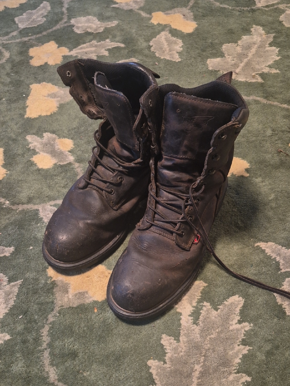 Red Wing Shoes Brown Leather Lace-Up Work Boots